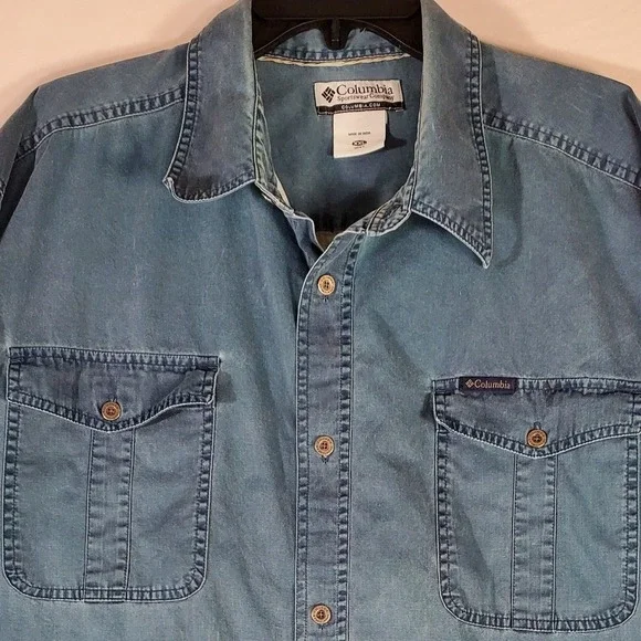 Columbia Sportswear Company Men's Long Sleeve Denim Cotton Size XXL Blue - Picture 1 of 7